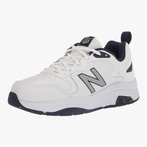 New Balance White and Navy Athletic Shoes